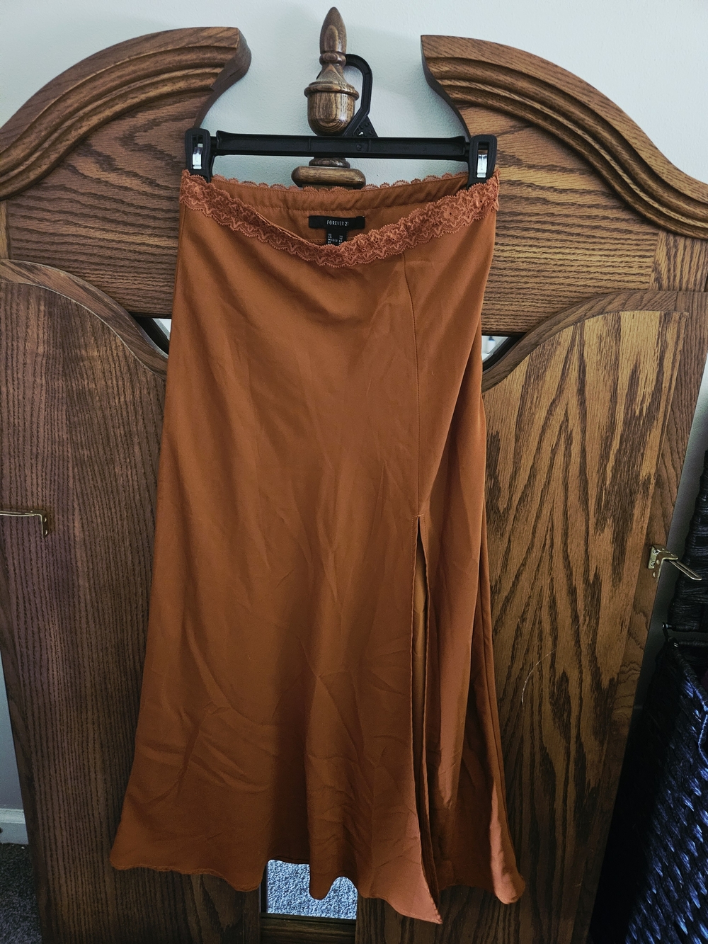 Burnt Orange Lace-Trim Women's Skirt